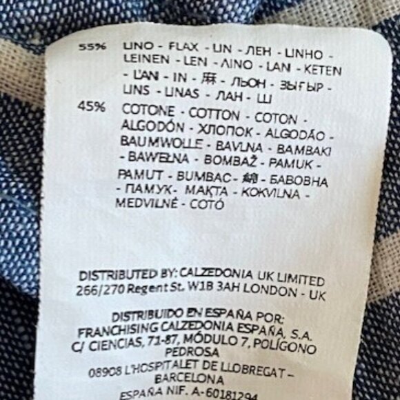 INTIMISSIMI Uomo Blue Striped Linen/Cotton Button Up Shirt XL - Picture 9 of 15